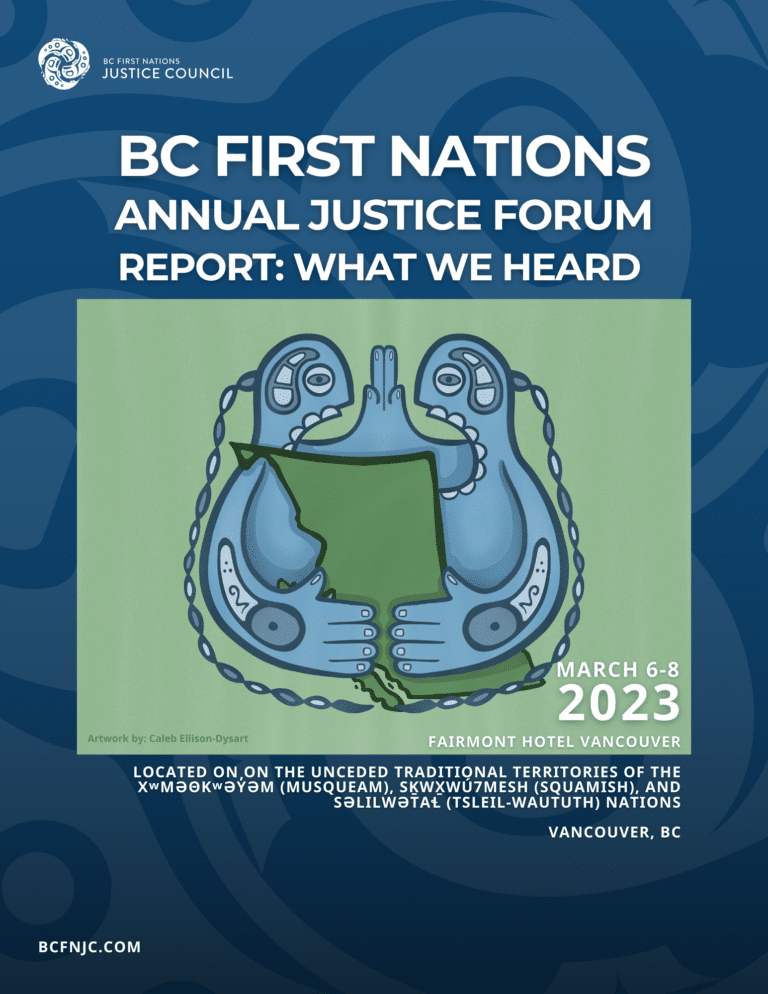poster for bc first nations annual justices forum
